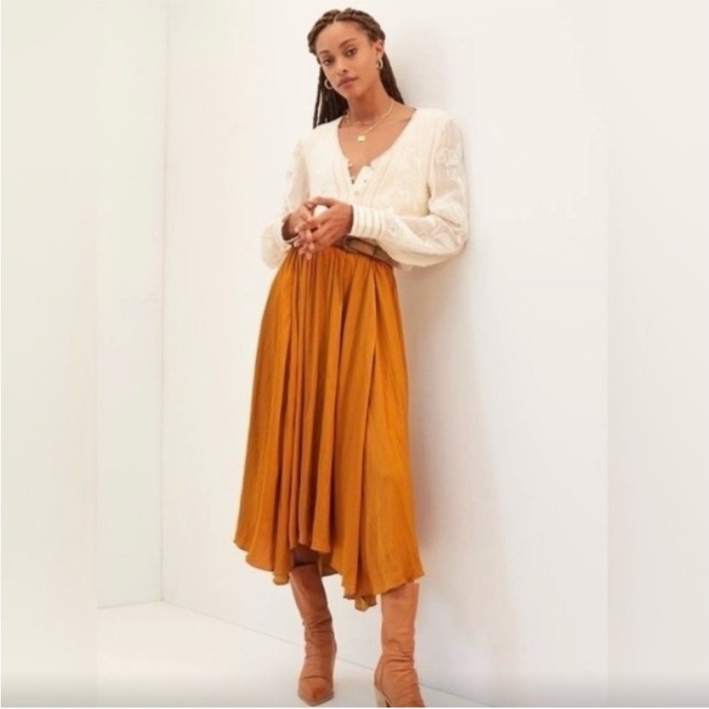 Anthropologie Handkerchief Midi Skirt